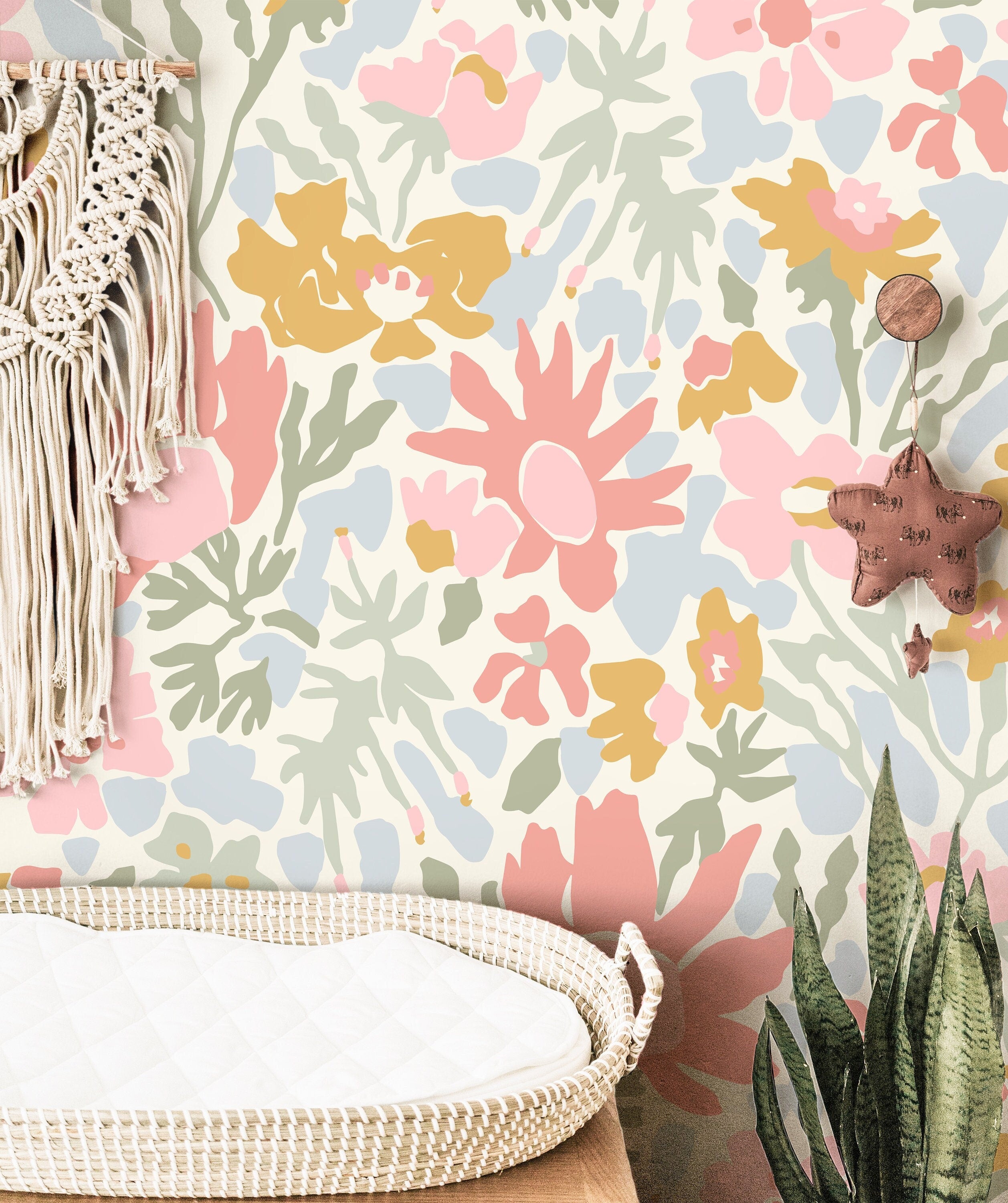 Wildflowers Wallpaper | Girls Nursery Wallpaper | Kids Wallpaper | Childrens Wallpaper | Peel Stick Wallpaper | Removable Wallpaper | 629a - James And Colors