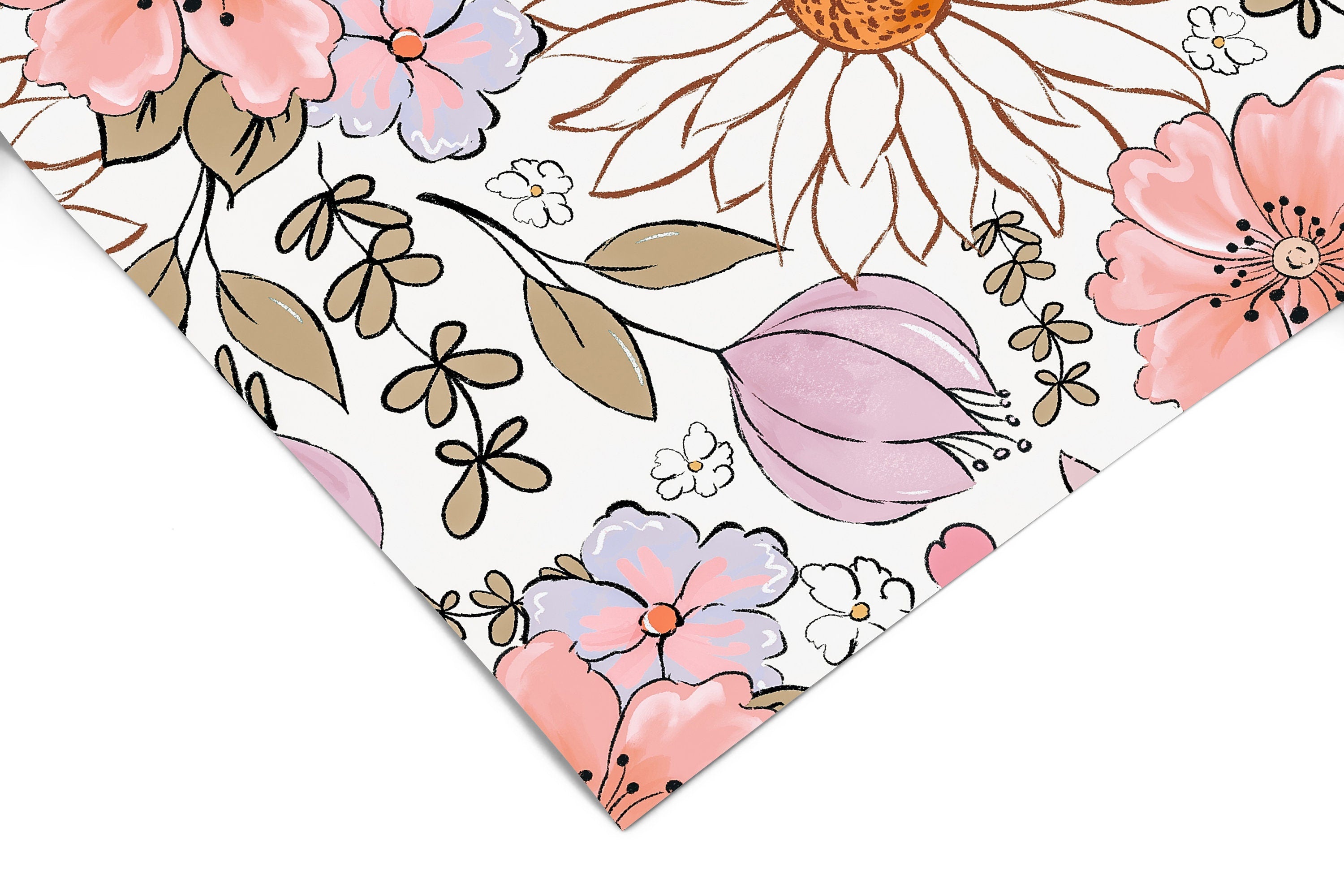 Wallpaper Peel and Stick Wallpaper Vintage Pink Boho Floral Floral Removable Wallpaper Wall Decor Home Decor Wall Art Room Decor 557a - James And Colors