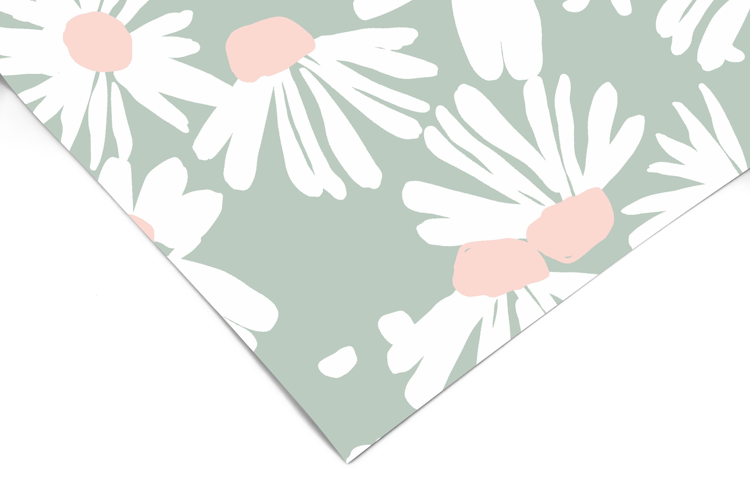 Mint and Pink Floral Wallpaper | Girls Nursery Wallpaper | Kids Wallpaper | Childrens Wallpaper | Peel Stick Removable Wallpaper | 625a - James And Colors
