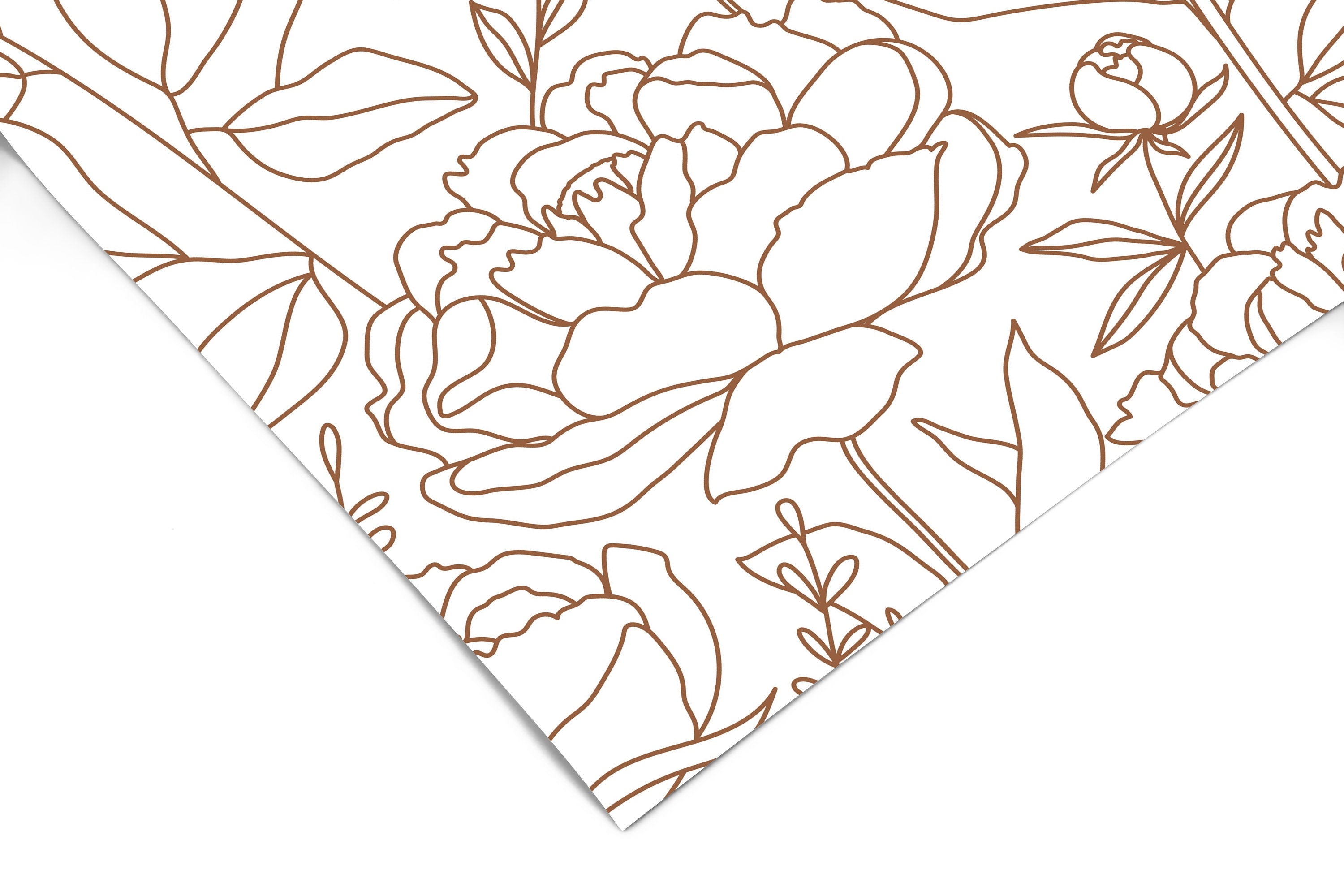 Large Floral Outline Wallpaper | Girls Nursery Wallpaper | Kids Wallpaper | Childrens Wallpaper | Peel Stick Removable Wallpaper | 573a - James And Colors