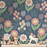 Abstract Floral Garden Wallpaper | Girls Nursery Wallpaper | Kids Wallpaper | Childrens Wallpaper | Peel Stick Removable Wallpaper | 567 - James And Colors