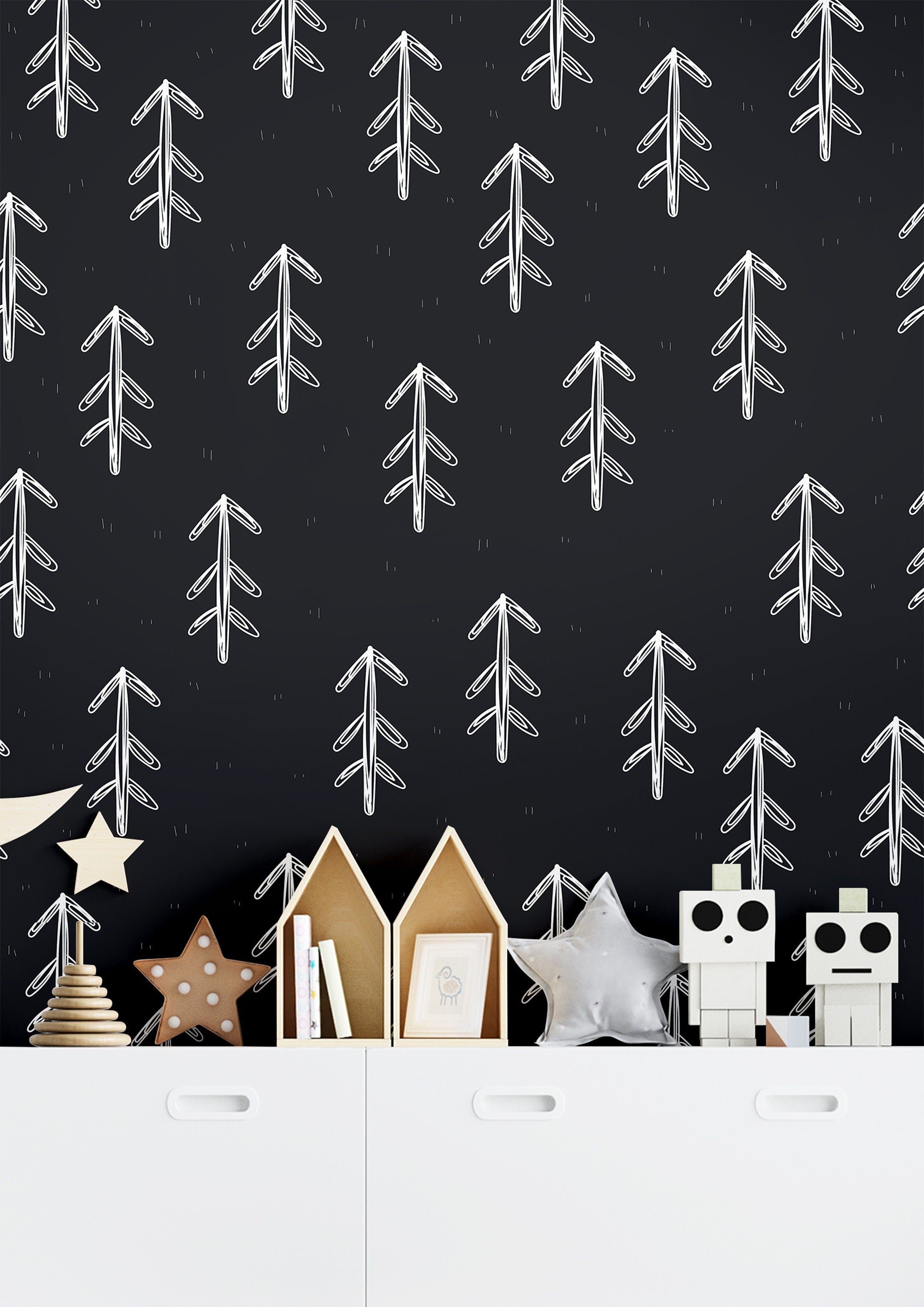 Removable Boho Forest Wallpaper | Boys Nursery Wallpaper | Kids Wallpaper | Childrens Wallpaper | Peel Stick Wallpaper | Boys Room | 562A - James And Colors