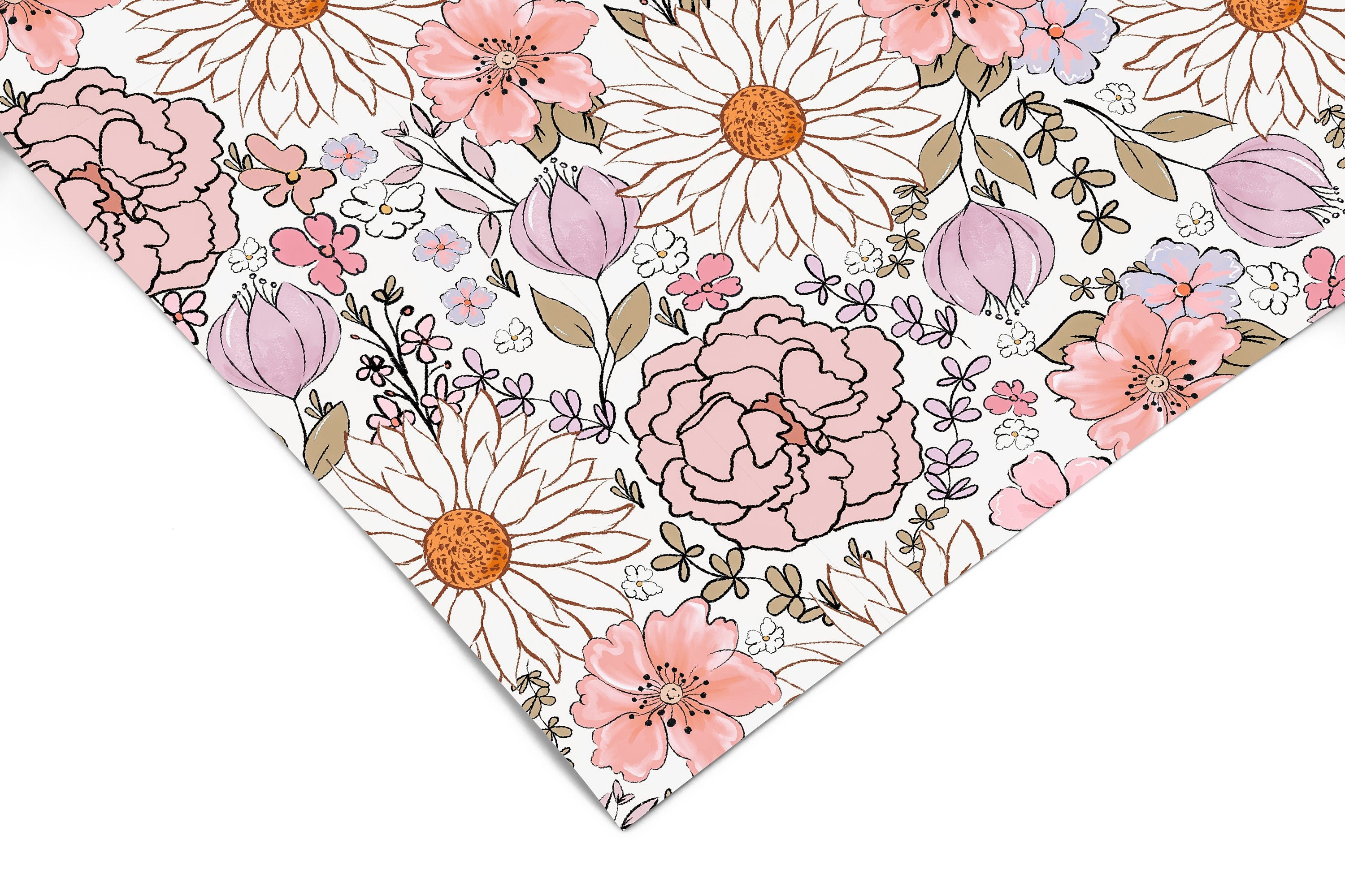Pretty Pink Petals | Pastel Floral Removable Contact Paper for Shelves, Cabinets, Walls, DIY Home Decor 1553