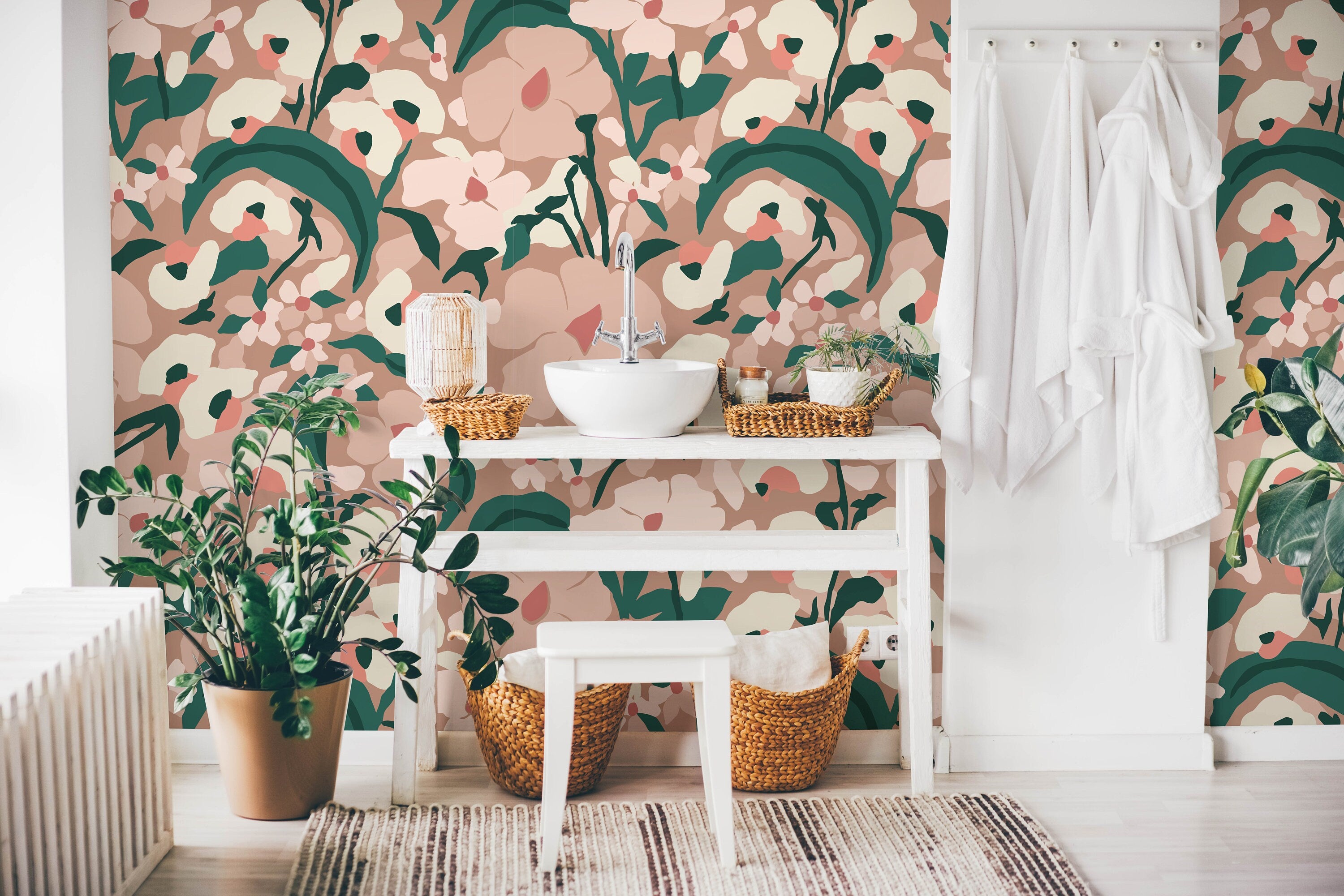 Wallpaper Peel and Stick Wallpaper Large Floral Abstract Removable Wallpaper Wall Decor Home Decor Wall Art Room Decor 631a - James And Colors