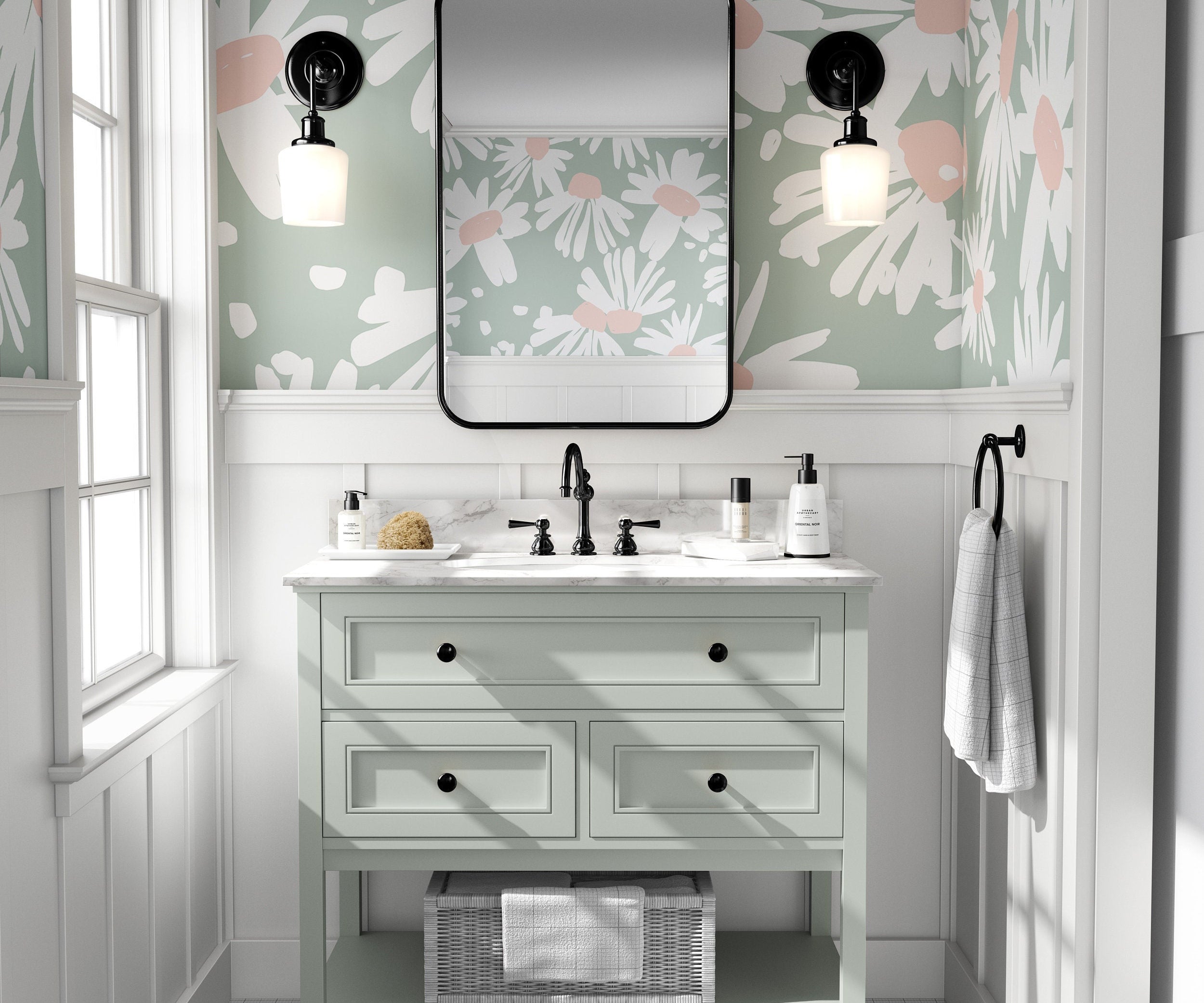 Wallpaper Peel and Stick Wallpaper Large Pastel Floral Removable Wallpaper Wall Decor Home Decor Wall Art Room Decor 606a - James And Colors