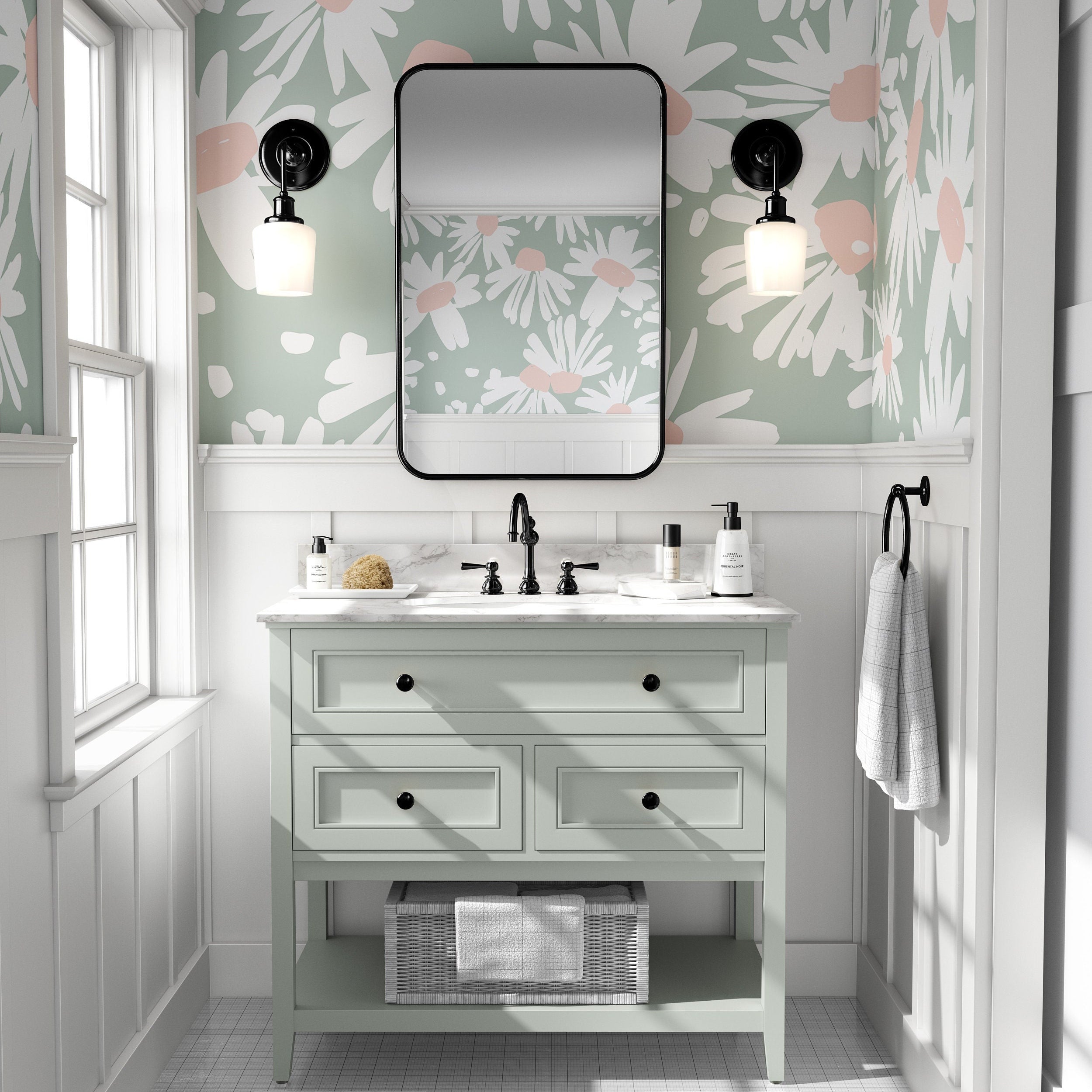 Wallpaper Peel and Stick Wallpaper Large Pastel Floral Removable Wallpaper Wall Decor Home Decor Wall Art Room Decor 606a - James And Colors