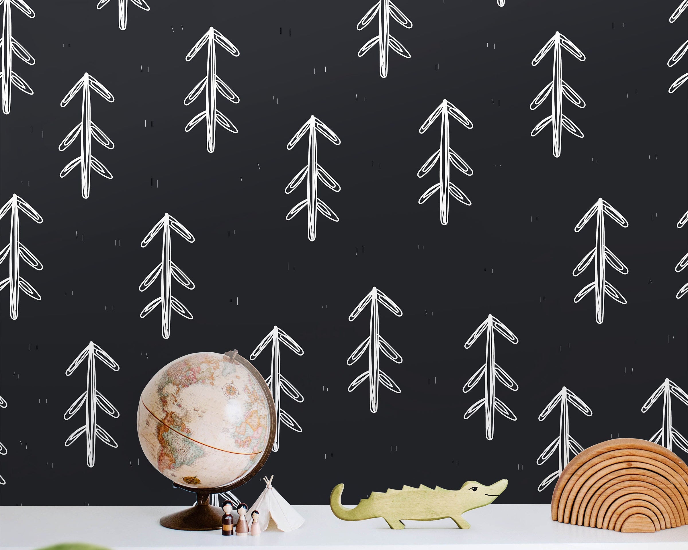 Removable Boho Forest Wallpaper | Boys Nursery Wallpaper | Kids Wallpaper | Childrens Wallpaper | Peel Stick Wallpaper | Boys Room | 562A - James And Colors