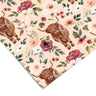 Floral Highland Cow Contact Paper | Peel And Stick Wallpaper | Removable Wallpaper | Shelf Liner | Drawer Liner | Peel and Stick Paper 1582