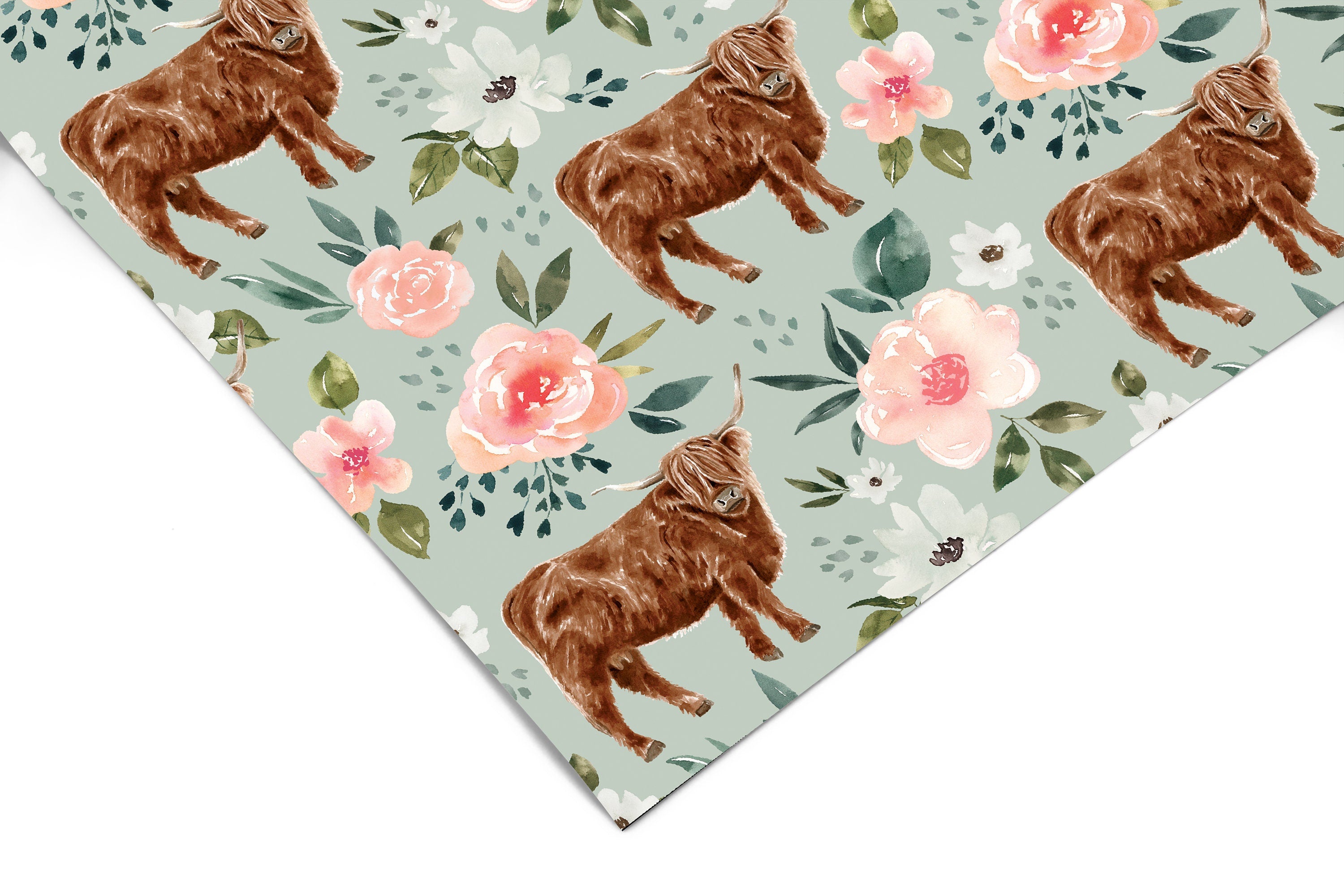 Meadow Moo | Pastel Floral Removable Contact Paper for Shelves, Cabinets, Walls, DIY Home Decor 1583