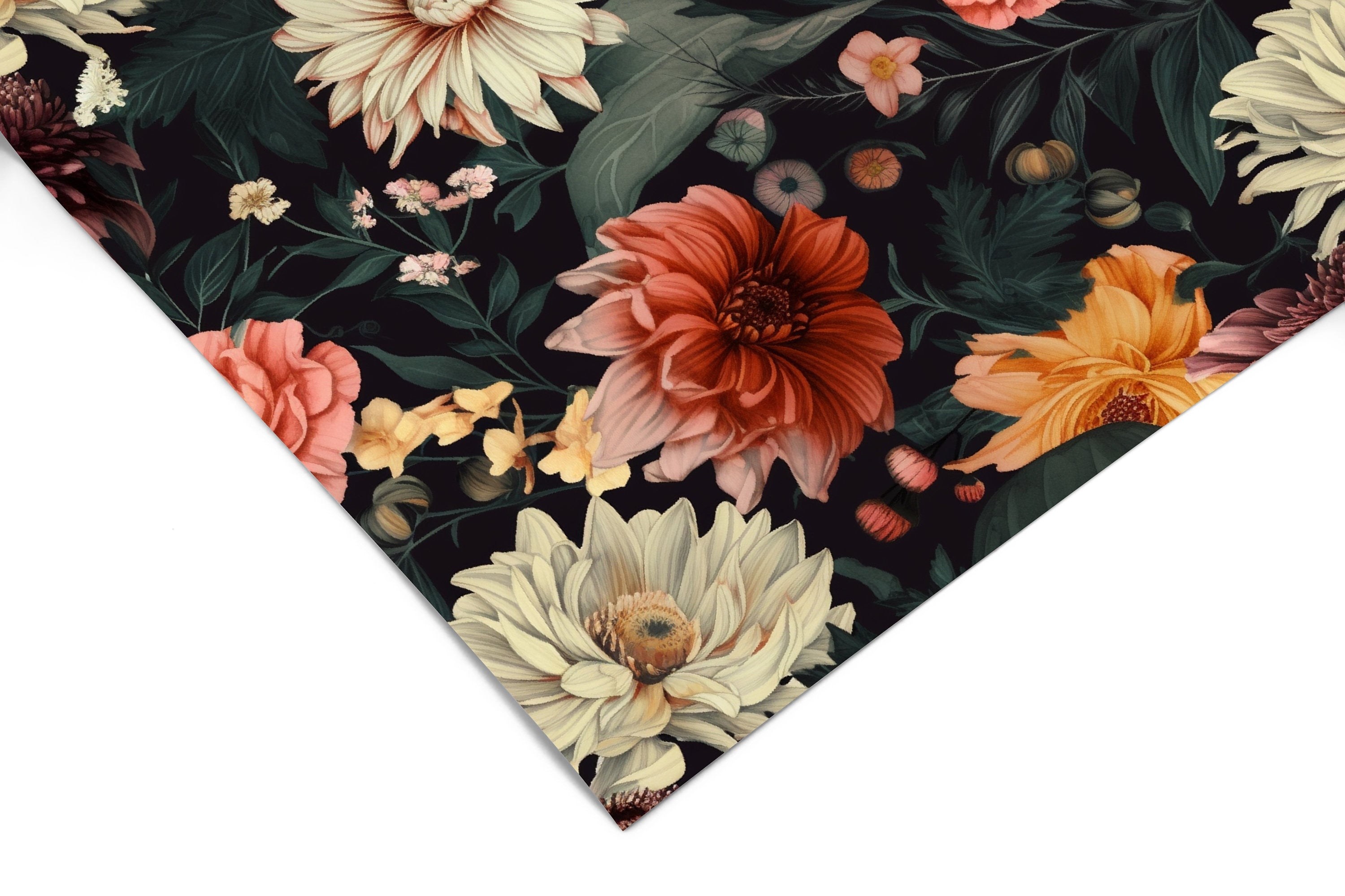 Dramatic Delight | Moody Floral Removable Contact Paper for Shelves, Cabinets, Walls, DIY Home Decor 1641