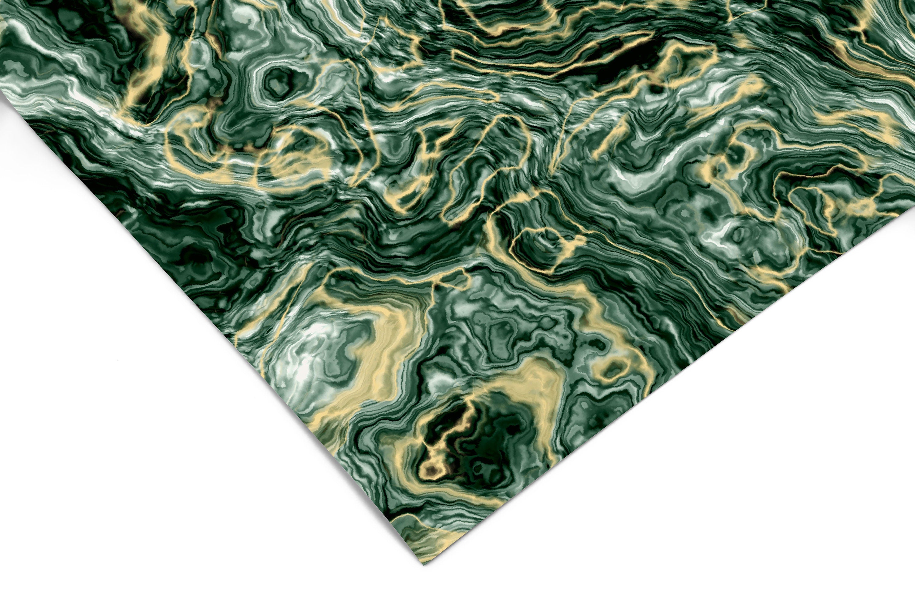 Green Marble Swirl Contact Paper | Peel And Stick Wallpaper | Removable Wallpaper | Shelf Liner | Drawer Liner | Peel and Stick Paper 1605 - James And Colors