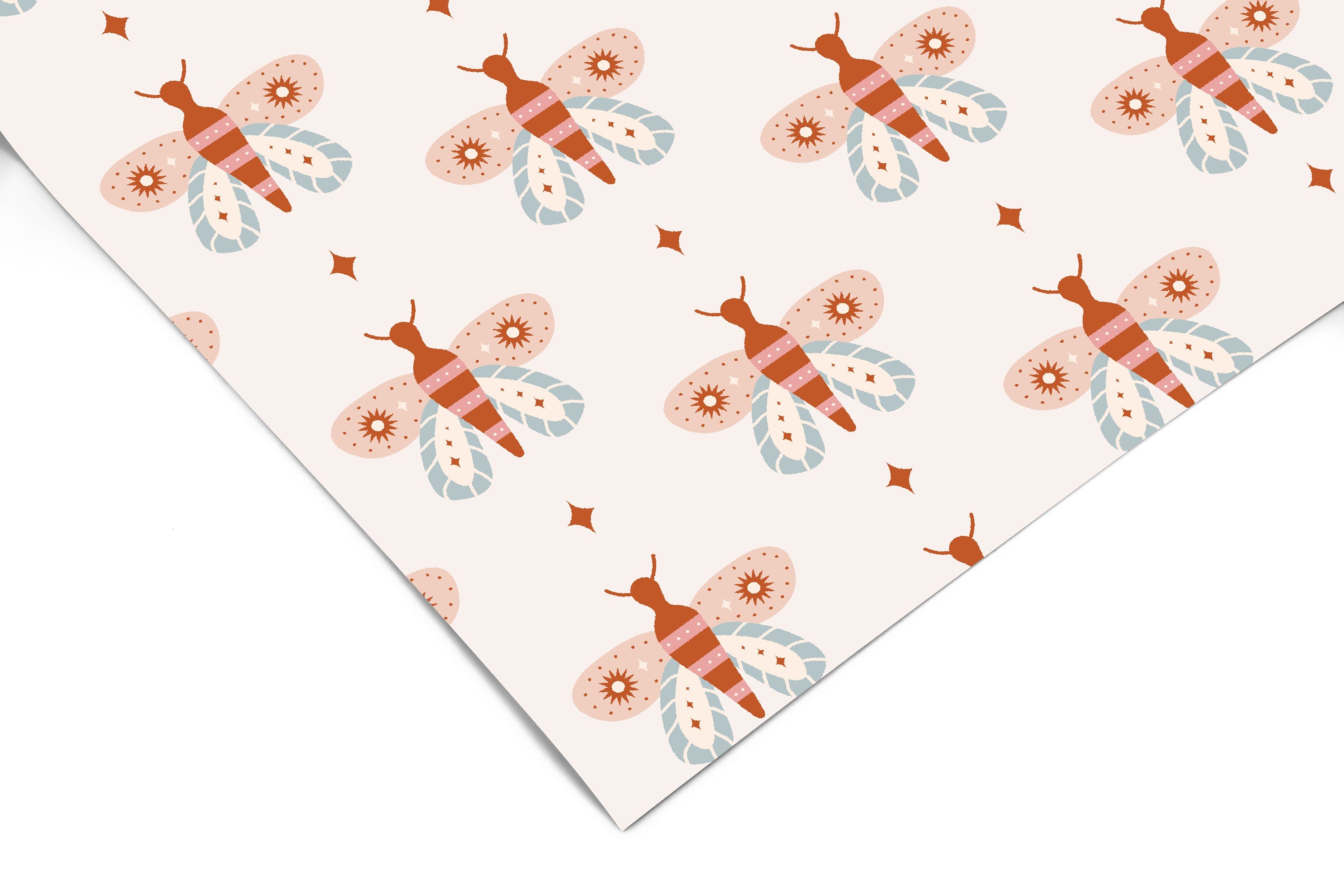Bohemian Moth Contact Paper | Peel And Stick Paper | Removable Wallpaper | Shelf Liner | Drawer Liner | Peel and Stick Wallpaper 1626 - James And Colors