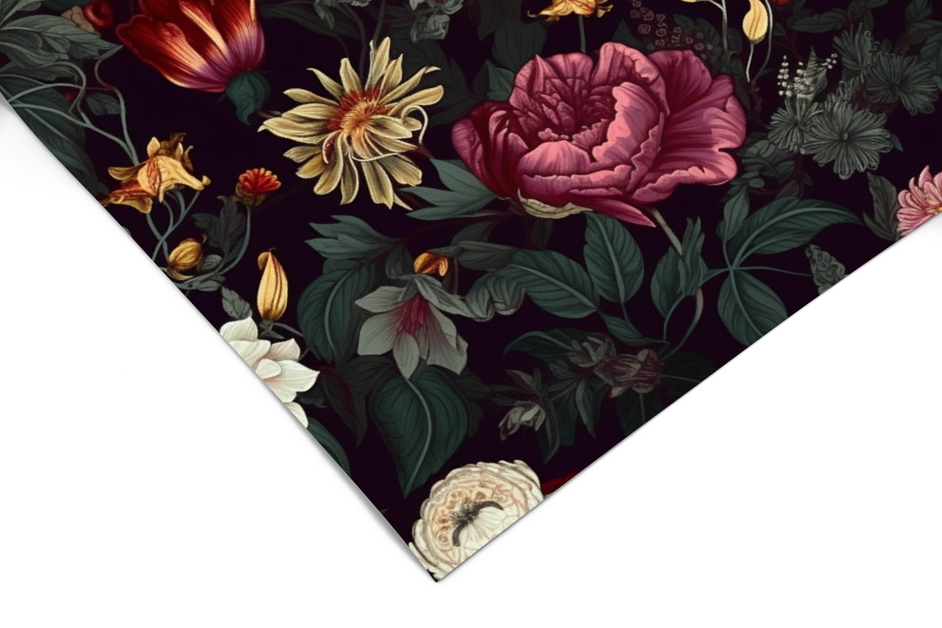 Wallpaper Peel and Stick Wallpaper Dark Floral Whimsical Garden Removable Wallpaper Wall Decor Home Decor Wall Art Room Decor 686 - James And Colors