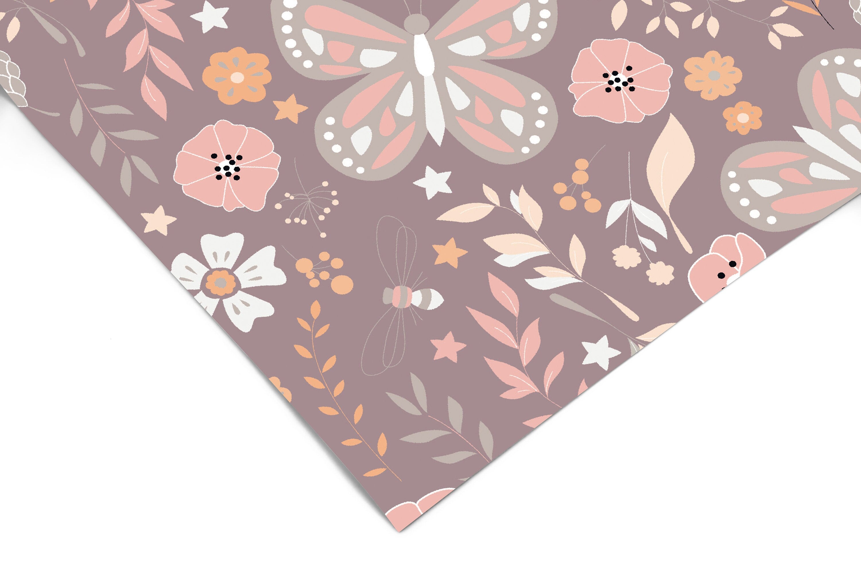 Purple Floral Wallpaper | Girls Nursery Wallpaper | Kids Wallpaper | Childrens Wallpaper | Peel Stick Wallpaper | Removable Wallpaper 716 - James And Colors