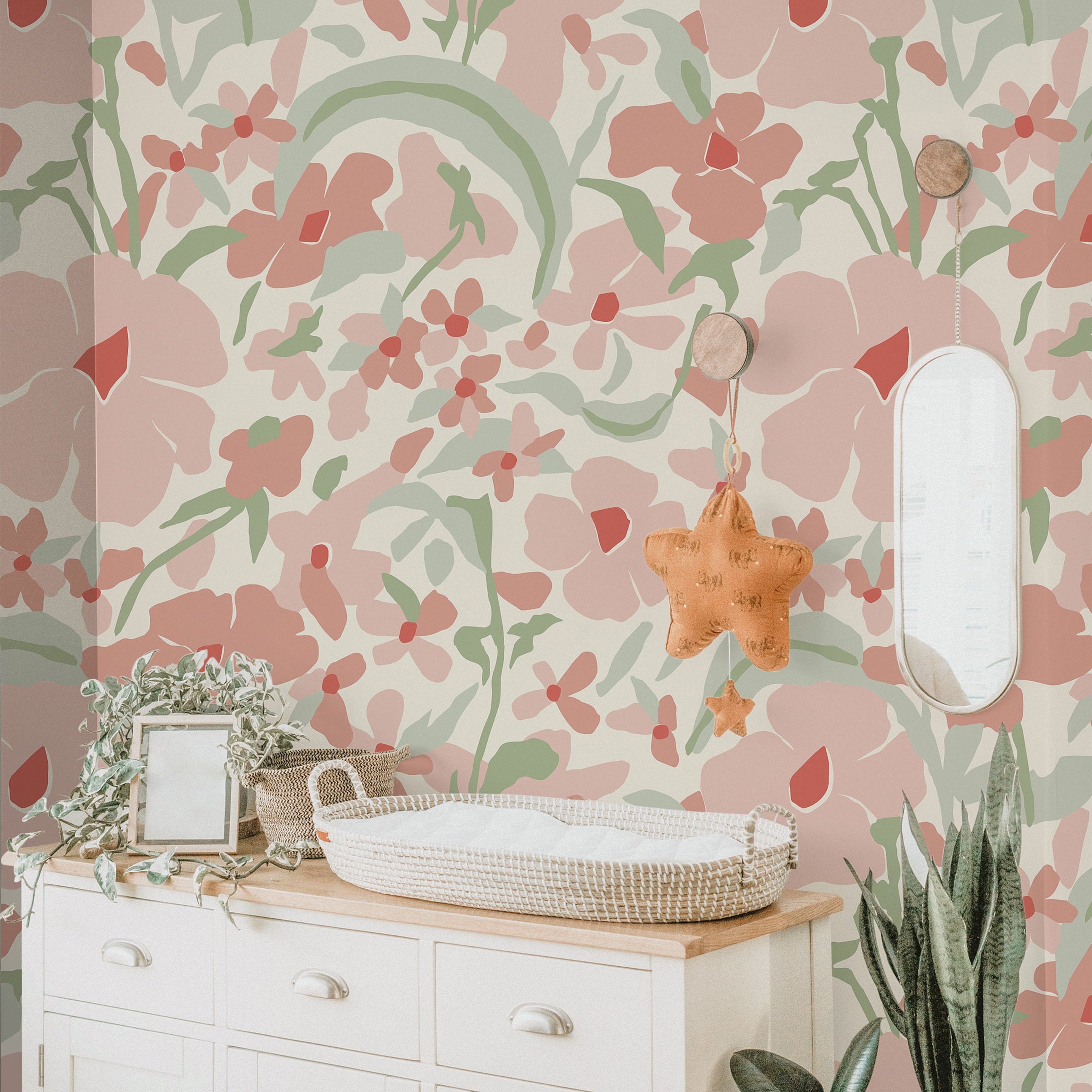 Large Floral Wallpaper | Girls Nursery Wallpaper | Kids Wallpaper | Childrens Wallpaper | Peel Stick Wallpaper | Removable Wallpaper 743 - James And Colors