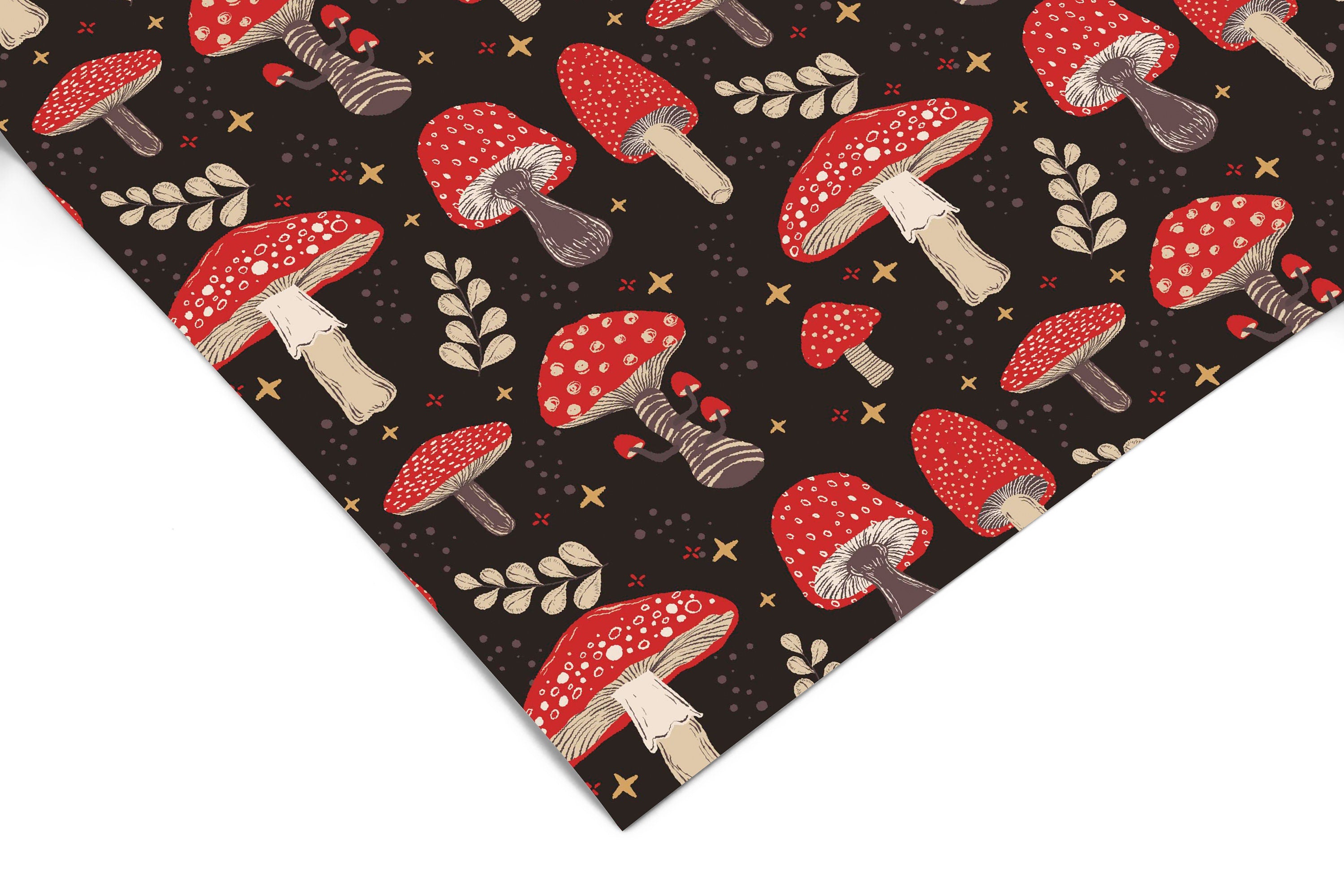 Mystic Dark Mushroom Contact Paper | Peel And Stick Wallpaper | Removable Wallpaper | Shelf Liner | Drawer Liner | Peel and Stick Paper 1685 - James And Colors