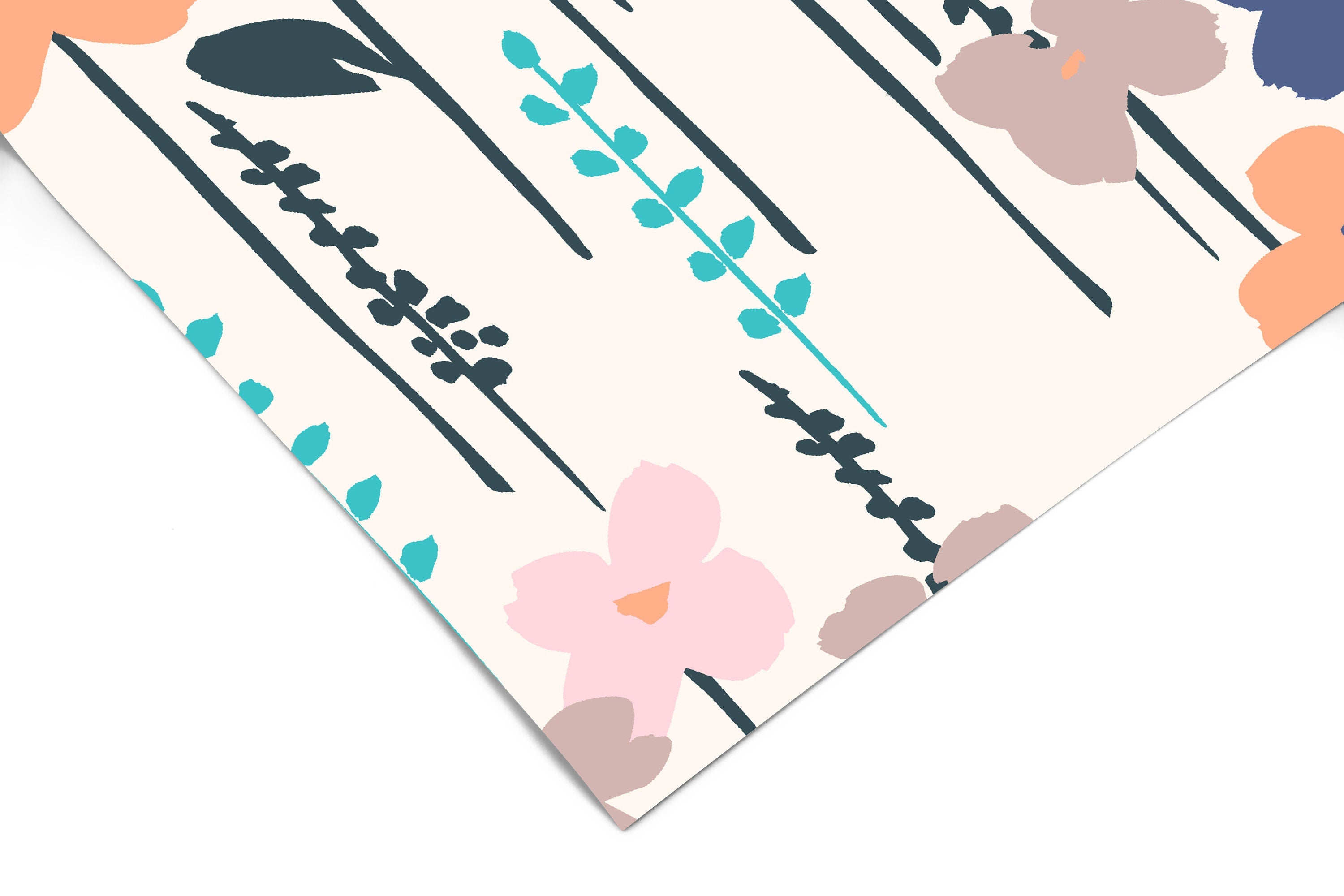 Pastel Floral Cream Wallpaper | Girls Nursery Wallpaper | Kids Wallpaper | Childrens Wallpaper | Peel Stick Removable Wallpaper | 698 - James And Colors