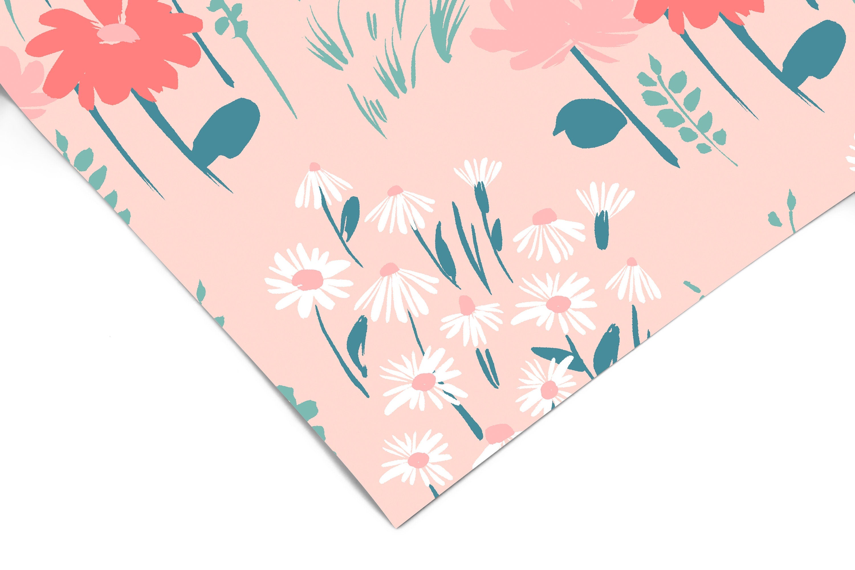 Pink Wildflowers Wallpaper | Girls Nursery Wallpaper | Kids Wallpaper | Childrens Wallpaper | Peel Stick Wallpaper | Removable Wallpaper 742 - James And Colors