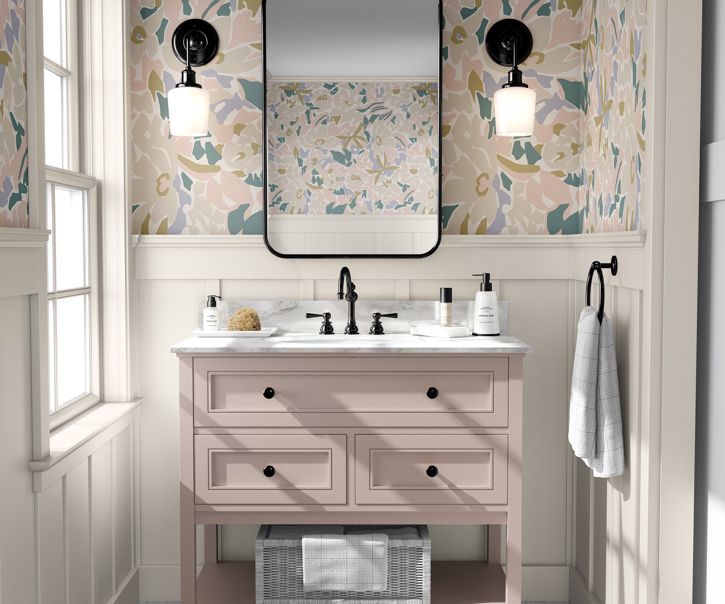Wallpaper Peel and Stick Wallpaper Light Floral Pastel Abstract Outline Removable Wallpaper Wall Decor Home Decor Wall Art Room Decor 776 - James And Colors