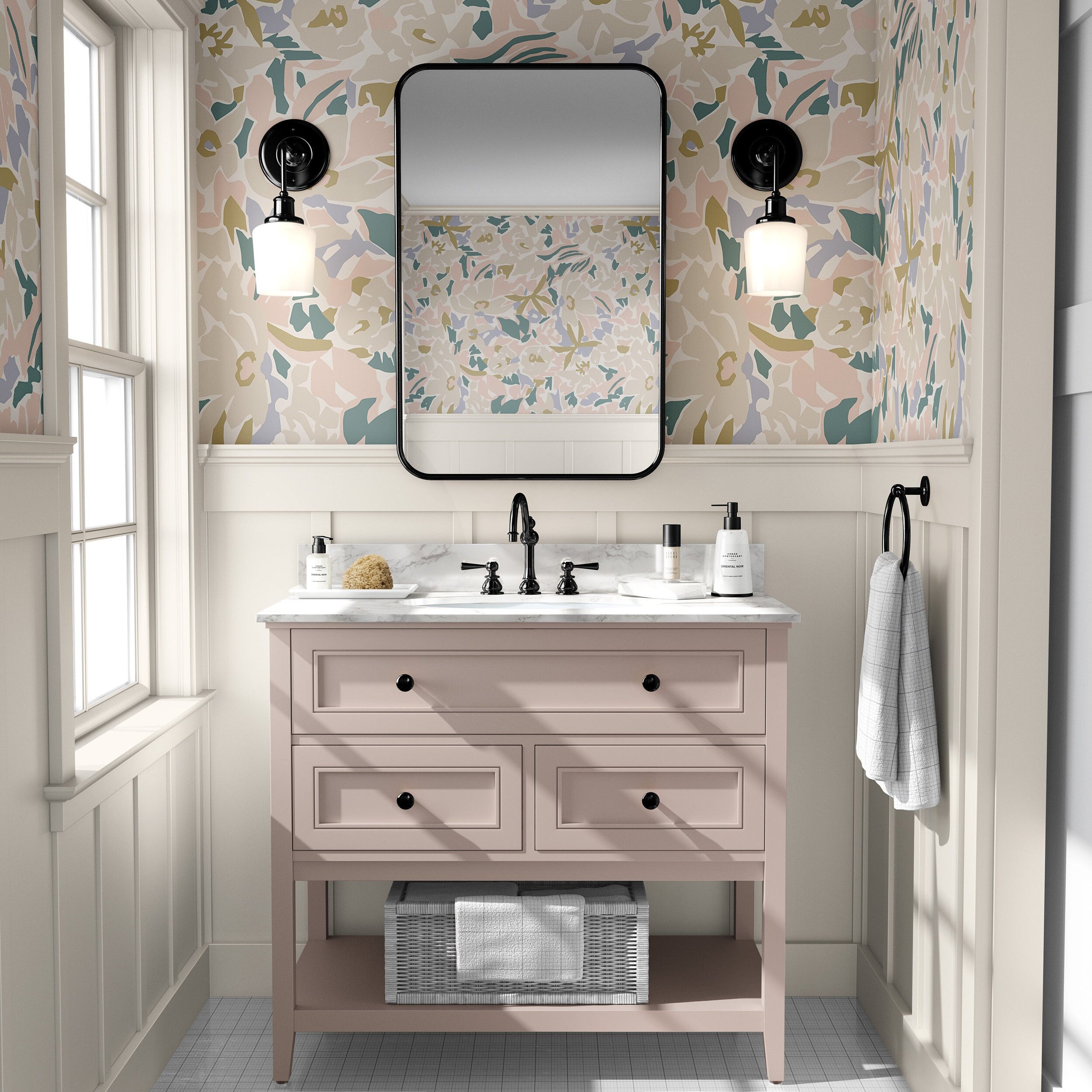 Wallpaper Peel and Stick Wallpaper Light Floral Pastel Abstract Outline Removable Wallpaper Wall Decor Home Decor Wall Art Room Decor 776 - James And Colors