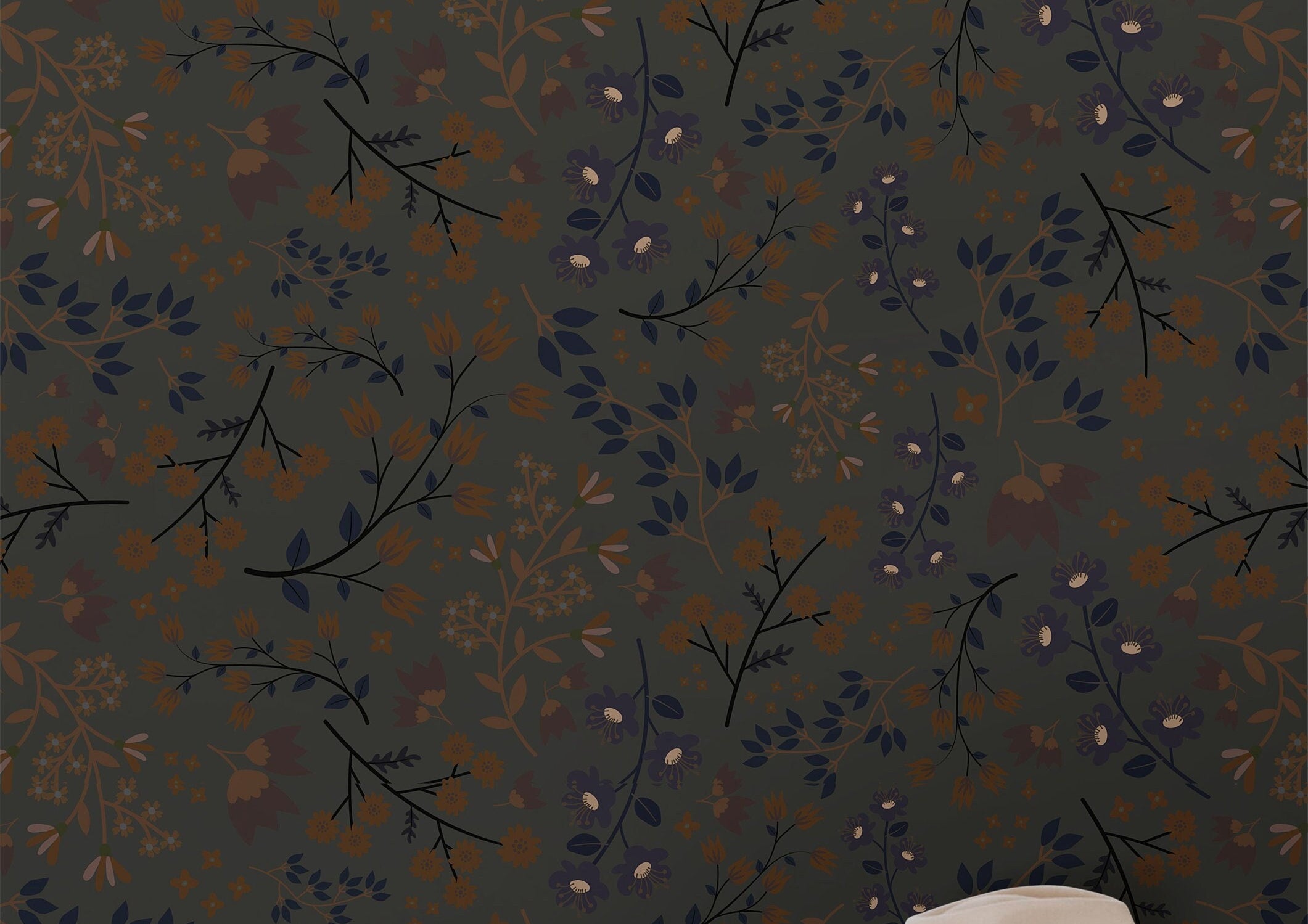 Wallpaper Peel and Stick Wallpaper Natural Dark Moody Floral Removable Wallpaper Wall Decor Home Decor Wall Art Room Decor 885 - James And Colors