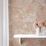 Pink Orange Floral Wallpaper Peel and Stick Wallpaper Removable Wallpaper Wall Decor Home Decor Wall Art Printable Wall Art Room Decor 925A - James And Colors