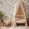 Light Pink Floral Wallpaper | Girls Nursery Wallpaper | Kids Wallpaper | Childrens Wallpaper | Peel Stick Removable Wallpaper | 986a - James And Colors
