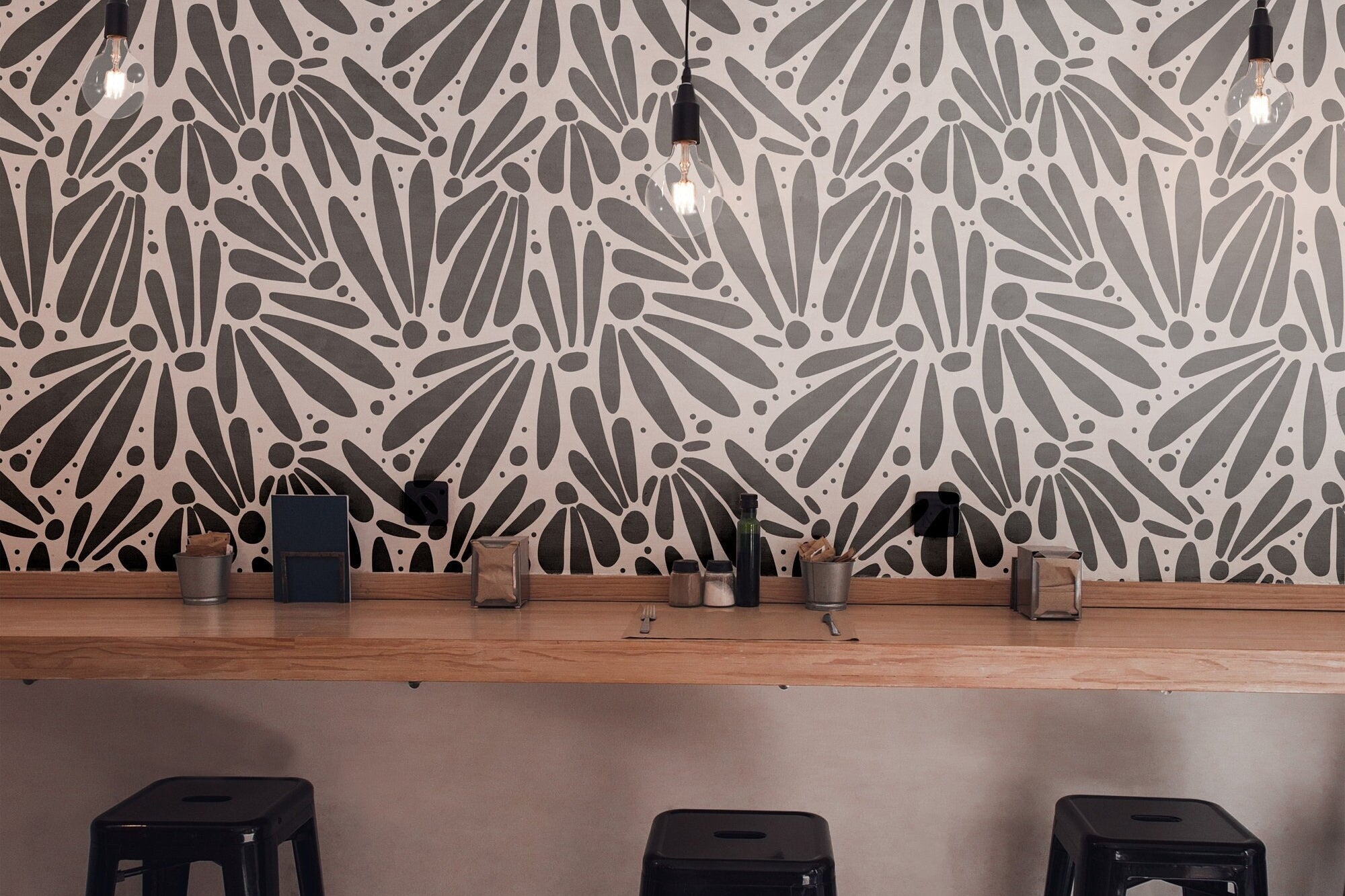 Wallpaper Peel and Stick Wallpaper Modern Abstract Charcoal Floral Daisy Removable Wallpaper Wall Decor Home Decor Wall Art Room Decor 1068a - James And Colors
