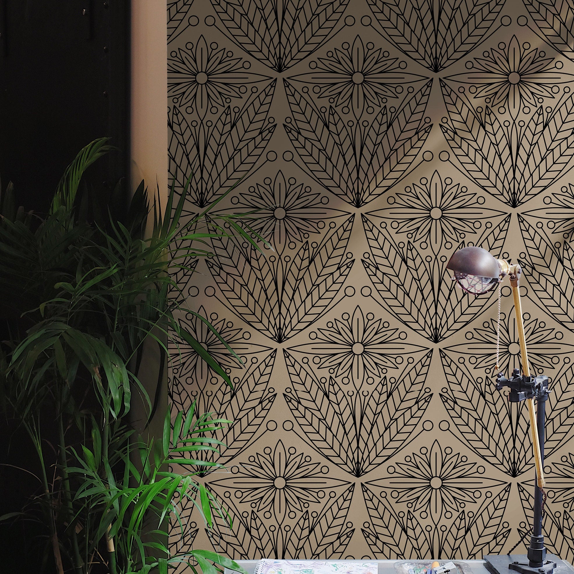Decorative Deco | Neutral Geometric Removable Wallpaper for Kitchen, Bedroom, Doors, Walls, DIY Home Decor 1097a - James And Colors