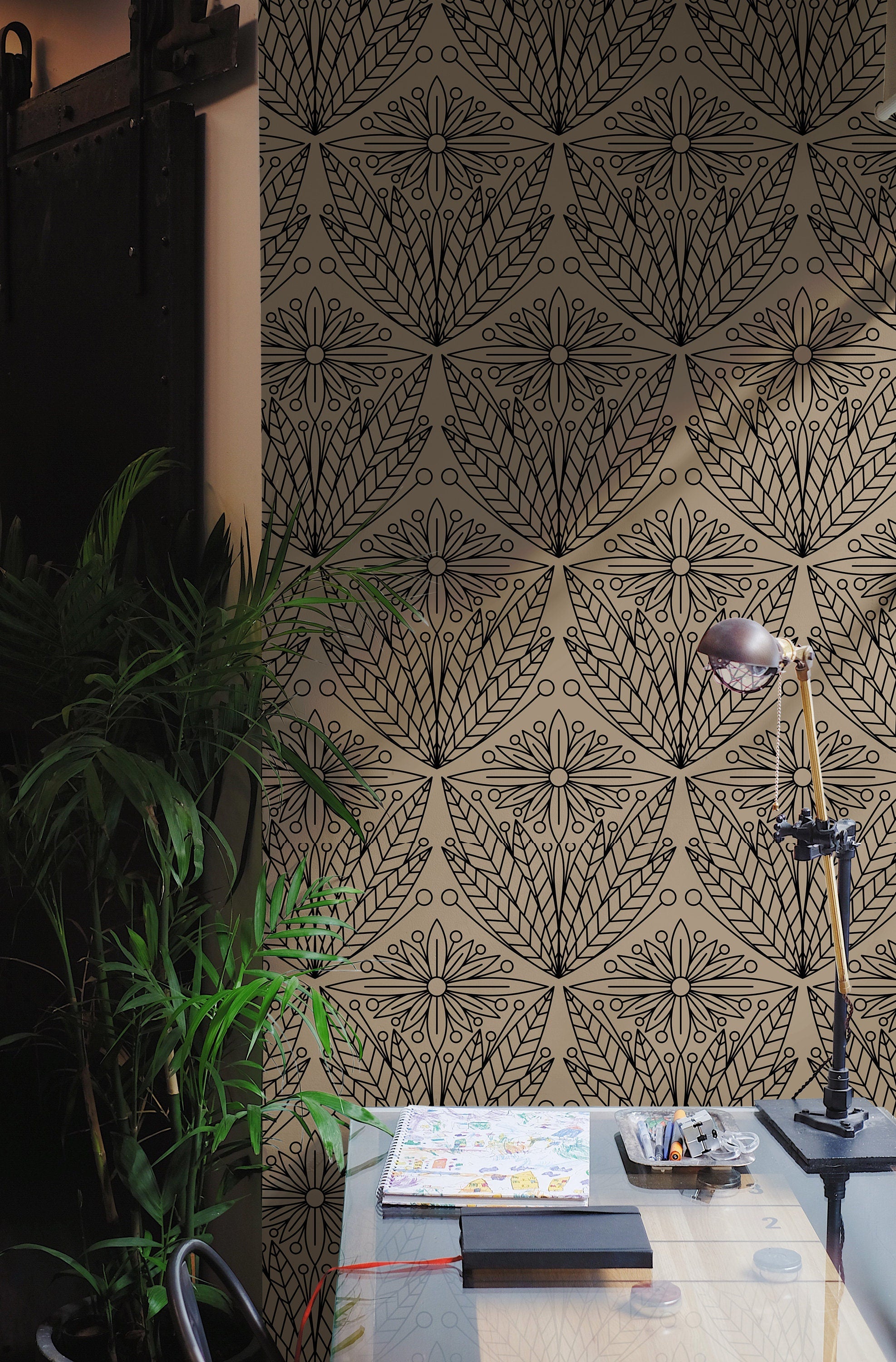 Decorative Deco | Neutral Geometric Removable Wallpaper for Kitchen, Bedroom, Doors, Walls, DIY Home Decor 1097a - James And Colors