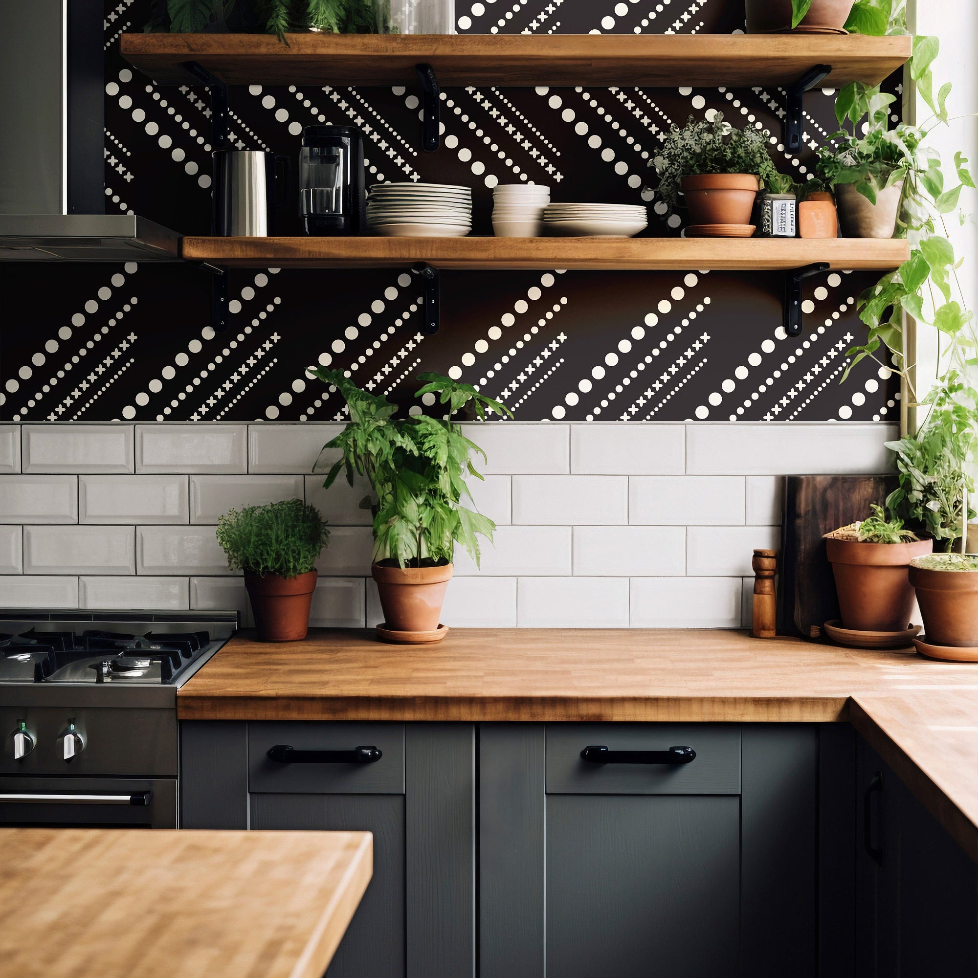 Wallpaper Peel and Stick Wallpaper Geometric Modern Black Triangles Removable Wallpaper Wall Decor Home Decor Wall Art Room Decor 1111a - James And Colors