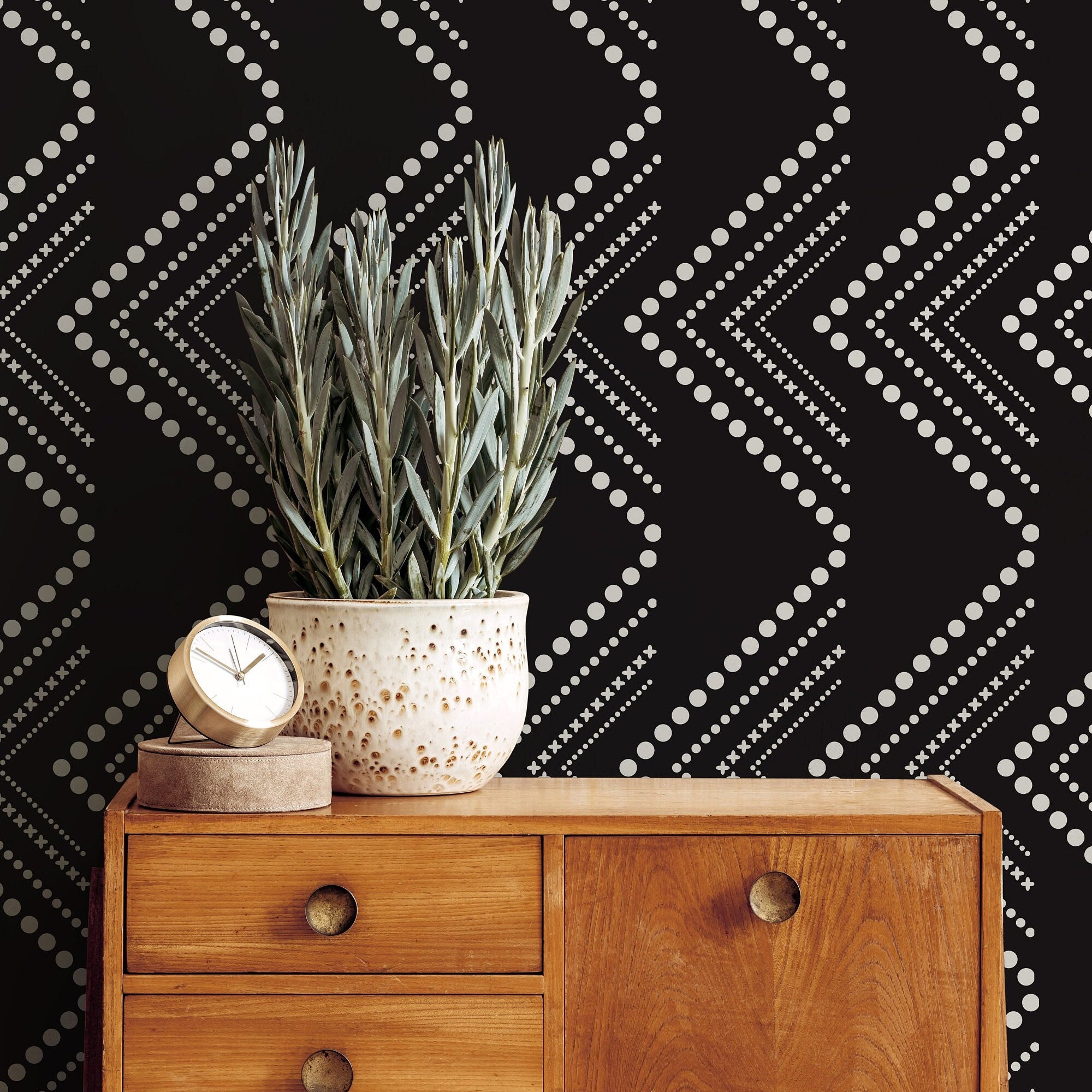 Wallpaper Peel and Stick Wallpaper Geometric Modern Black Triangles Removable Wallpaper Wall Decor Home Decor Wall Art Room Decor 1111a - James And Colors