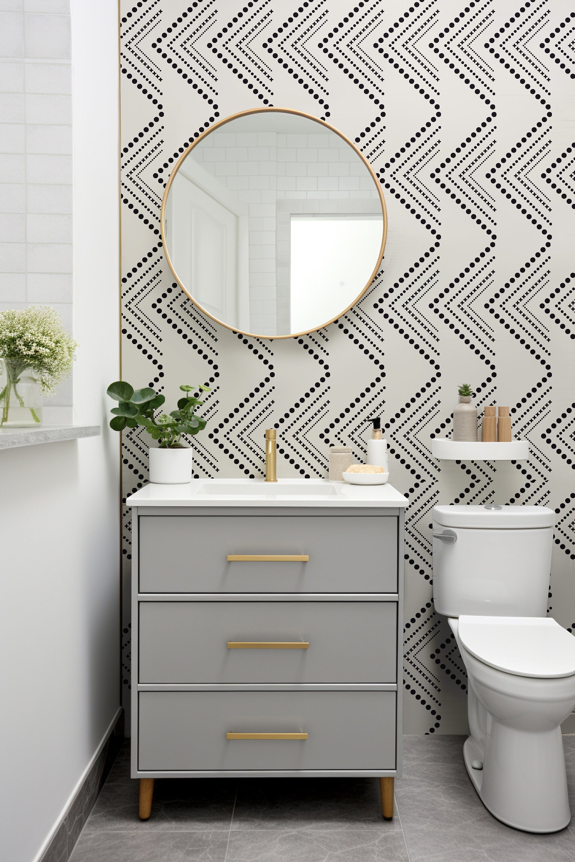 Wallpaper Peel and Stick Wallpaper Geometric Modern Cream Black Triangle Removable Wallpaper Wall Decor Home Decor Wall Art Room Decor 1134a - James And Colors