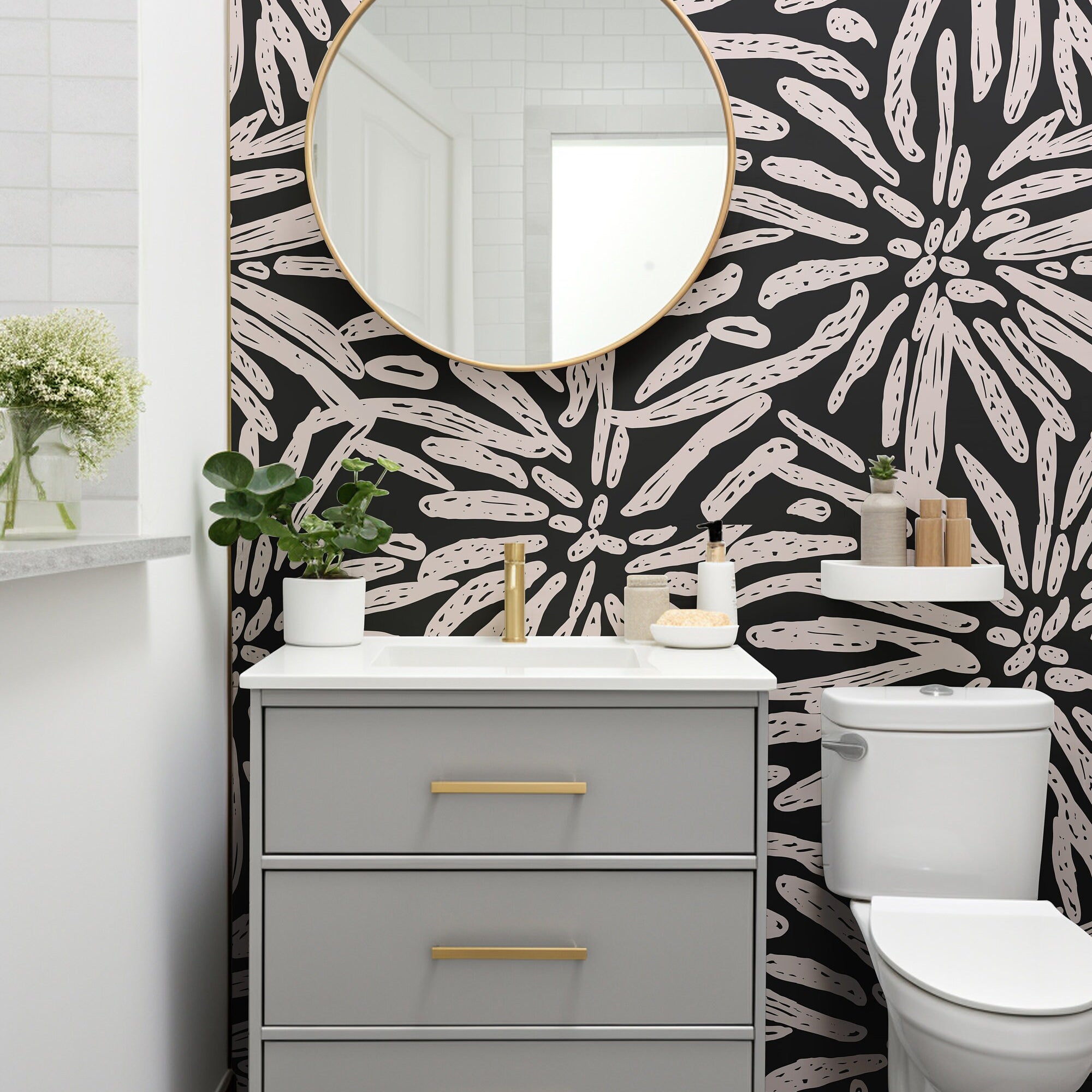 Removable Wallpaper Abstract Modern Black Wallpaper | Peel And Stick Wallpaper | Adhesive Wallpaper | Wallpaper Peel Stick Wall Mural 1108a - James And Colors