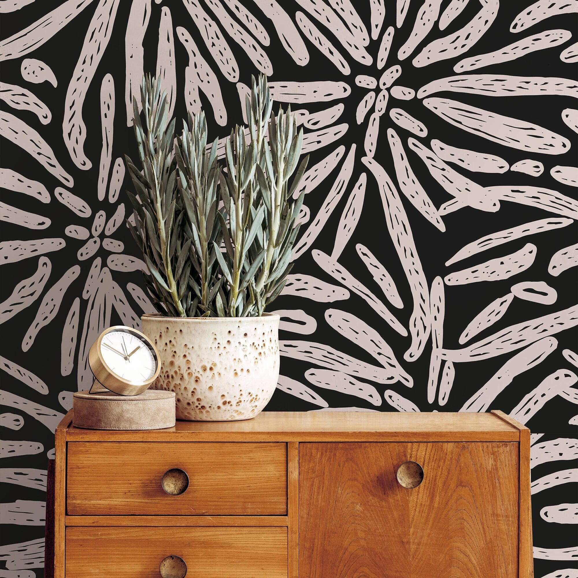 Removable Wallpaper Abstract Modern Black Wallpaper | Peel And Stick Wallpaper | Adhesive Wallpaper | Wallpaper Peel Stick Wall Mural 1108a - James And Colors